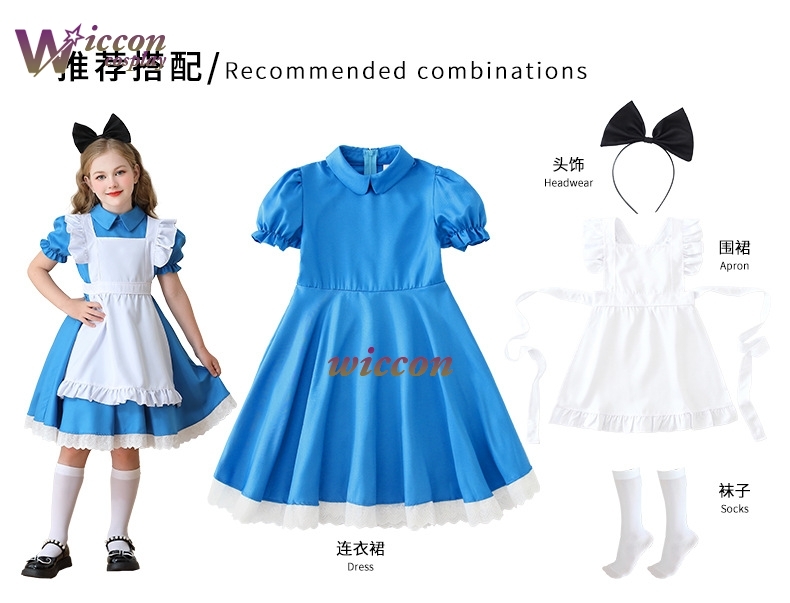 Party Games Alice In Wonderland - Kinderen Meisjes Blauw Alice in Wonderland