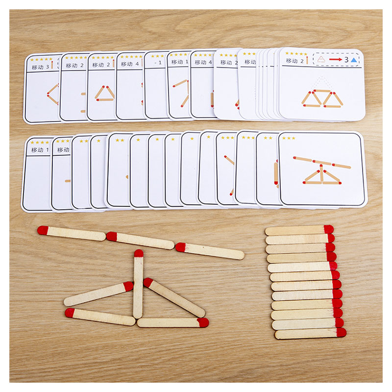 Party Games Kids Indoor - Montessori Matches Puzzels Spel Houten Speelgoed