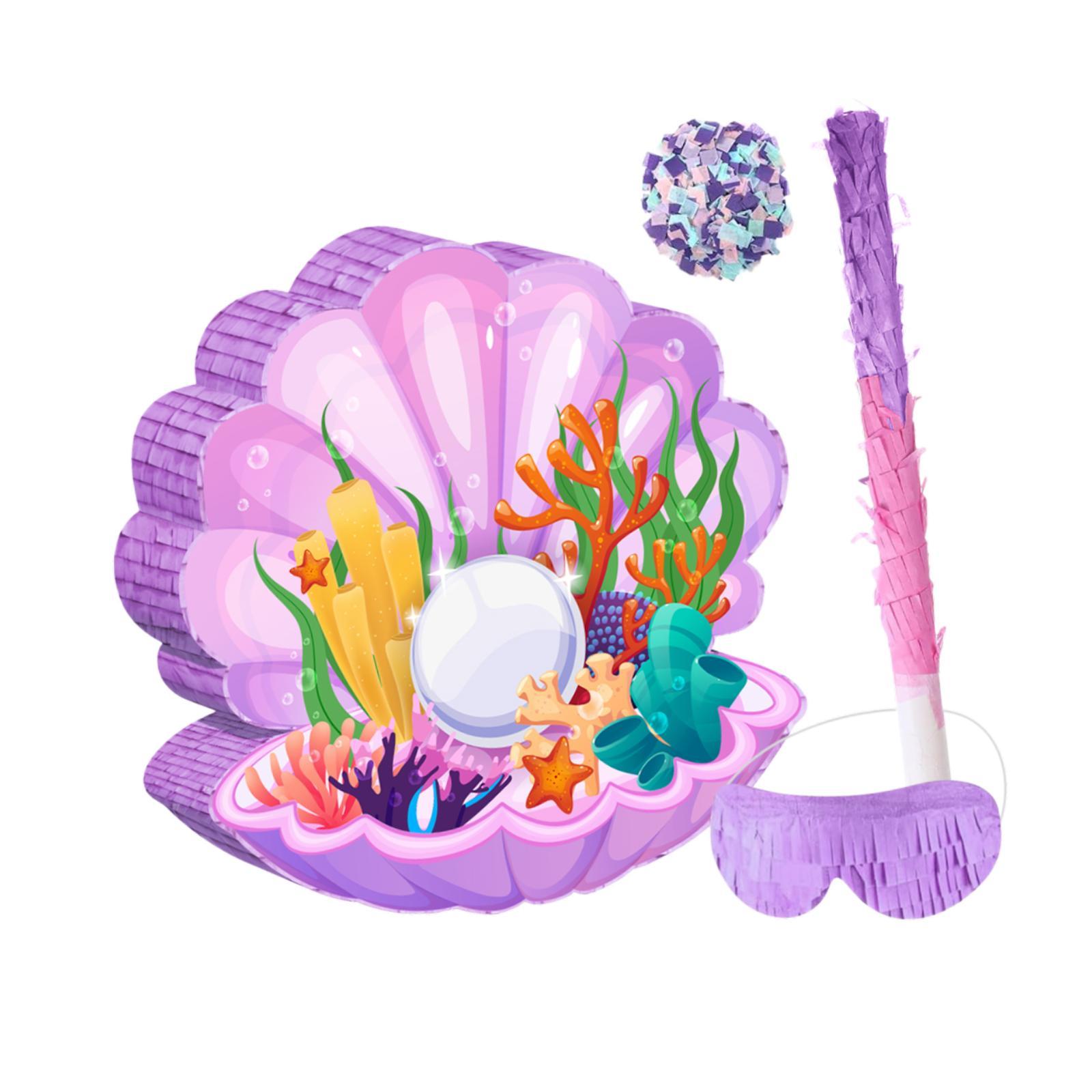 Party Games School - Feestspelaccessoire Speelgoed Schelp-piñata met stok en